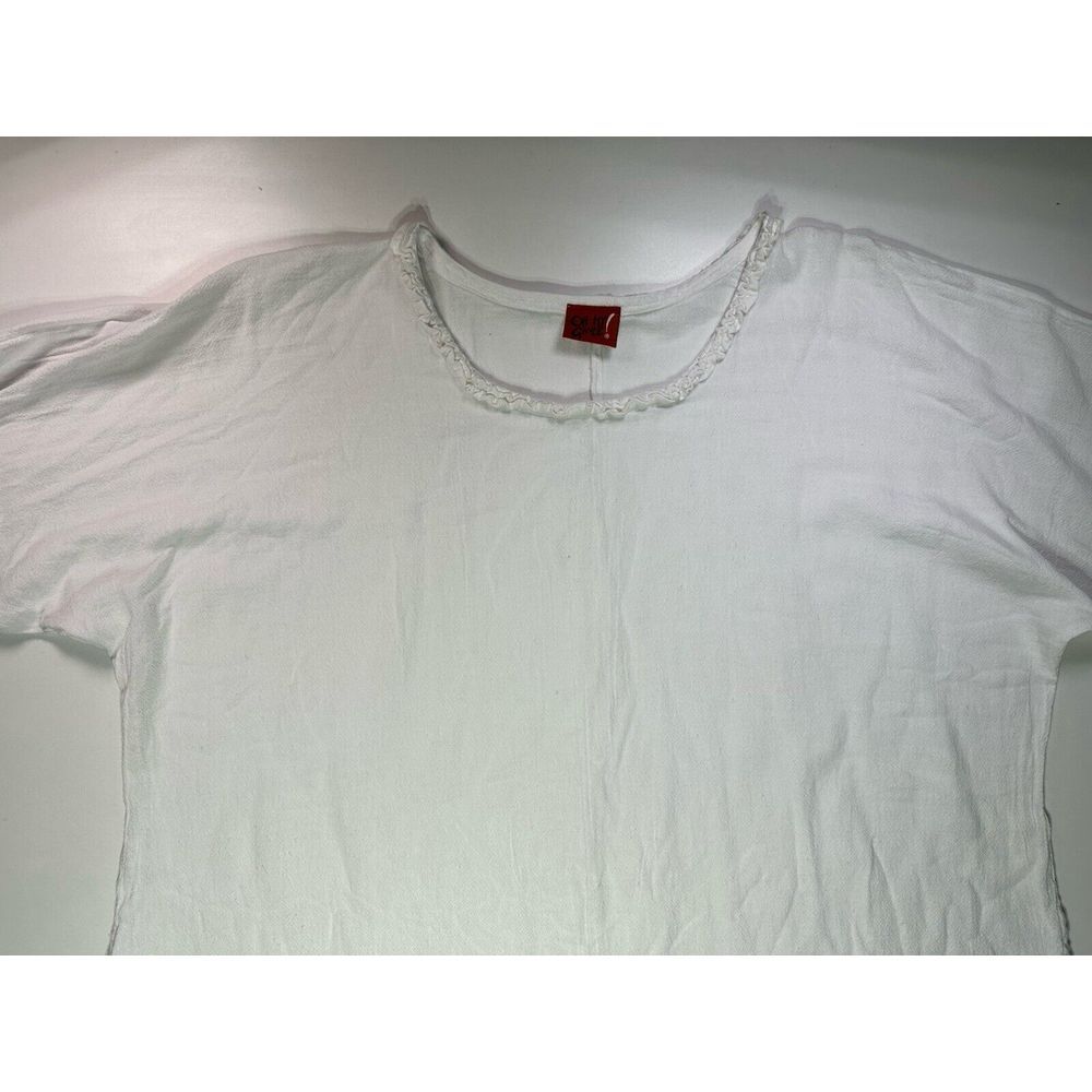 Oh My Gauze Suzi Snow Tunic Top White Womens Size #3 US XXL Cotton Ruffled Airy - Picture 3 of 10